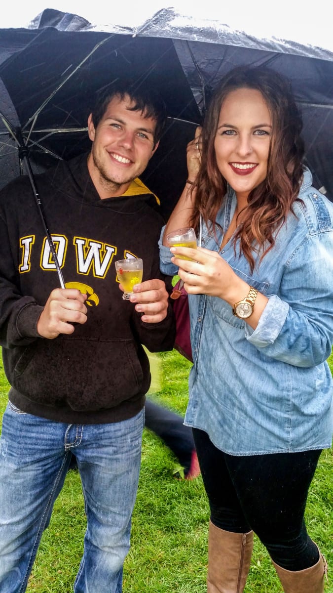 Zac and Ali, who in 2016 visited Zac's football cathedral in Green Bay.